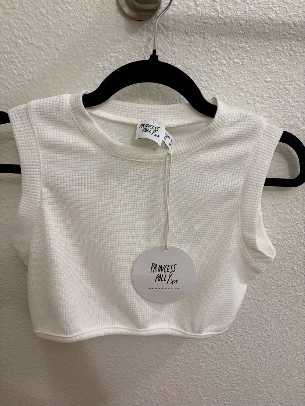 NWT Princess Polly Cream Waffle Knit Top